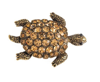 Rhinestone Sea Turtle Magnetic Brooch - QB's Magnetic Creations