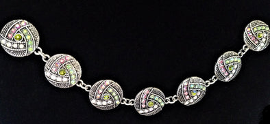 Silver Green & Pink Magnetic Jewelry String - QB's Magnetic Creations