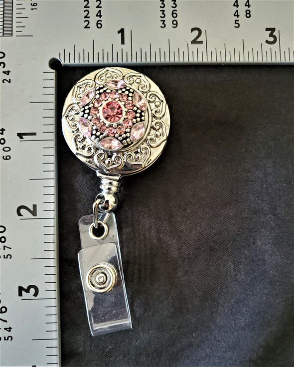 Retractable Beaded Hearts Magnetic Badge Holder - QB's Magnetic Creations