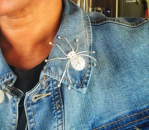 Crystal Spider Magnetic Brooch - QB's Magnetic Creations