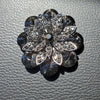 Black Floral Rhinestone Magnetic Brooch - QB's Magnetic Creations