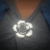 Silver Flower Magnetic Brooch - QB's Magnetic Creations