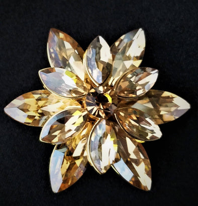 Gold Rhinestone Magnetic Brooch - QB's Magnetic Creations