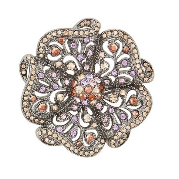 Crystal Flower Magnetic Brooch - QB's Magnetic Creations