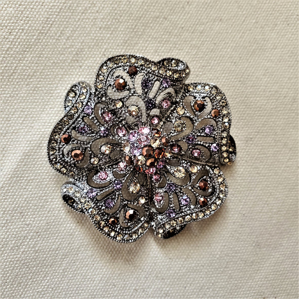 Crystal Flower Magnetic Brooch - QB's Magnetic Creations