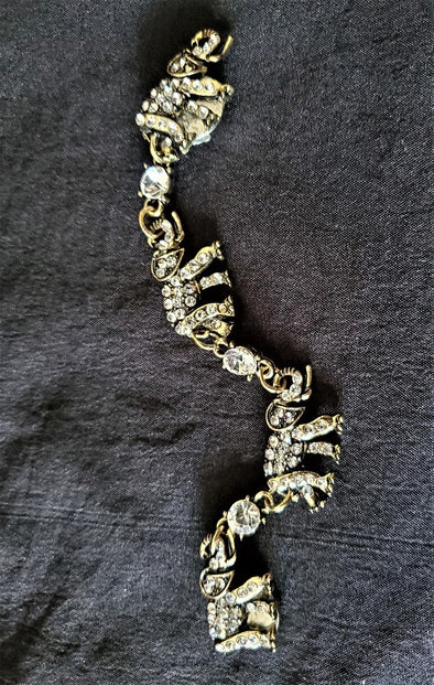 Gold Rhinestone Elephant Magnetic Jewelry String - QB's Magnetic Creations