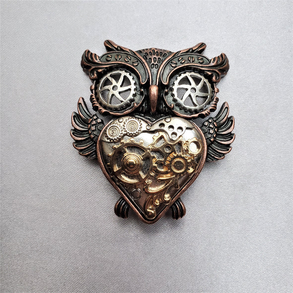 Owl Tri-Tone Magnetic Fashion Brooch - QB's Magnetic Creations