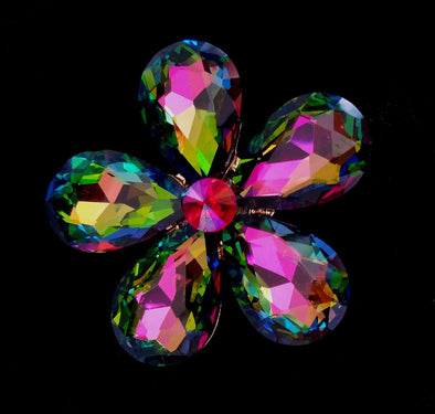 Multi-Color Crystal Flower Magnetic Brooch - QB's Magnetic Creations