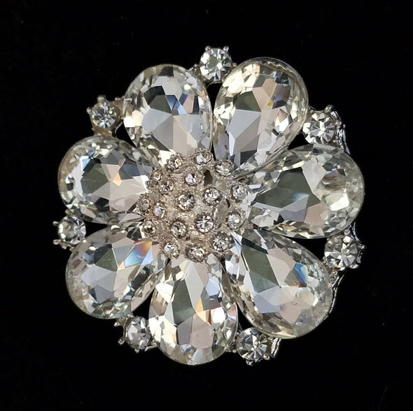 Clear Stone Magnetic Fashion Brooch - QB's Magnetic Creations