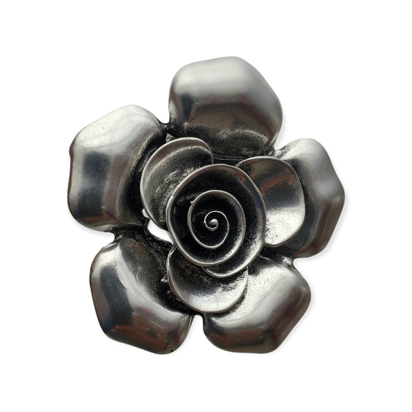 Silver Flower Magnetic Brooch - QB's Magnetic Creations