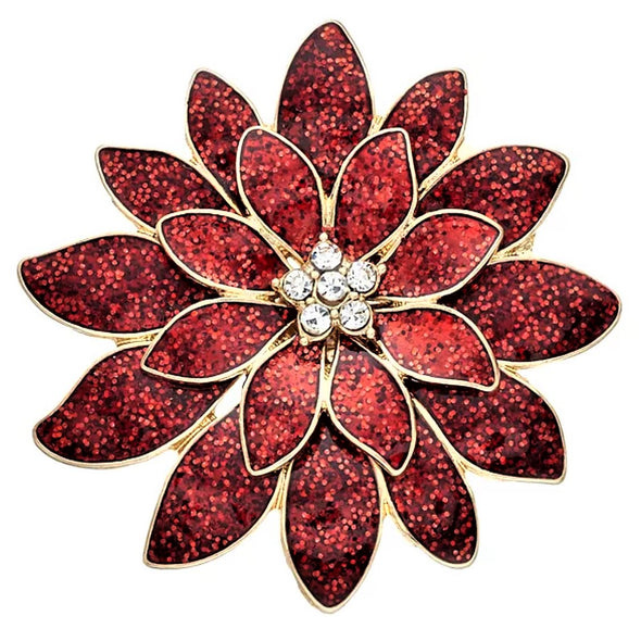 Poinsettia Magnetic Brooch - QB's Magnetic Creations