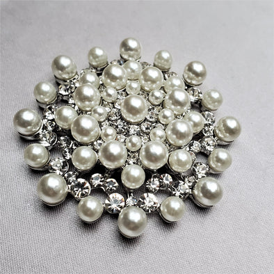 Rhinestone Pearl Magnetic Brooch - QB's Magnetic Creations