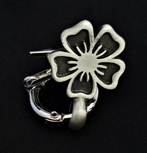Silver Flower Magnetic Badge / Eyeglass Holder - QB's Magnetic Creations