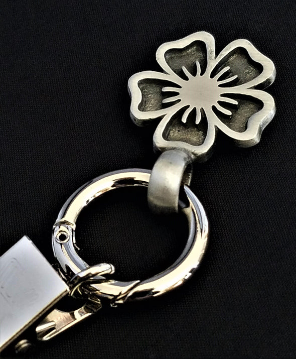 Silver Flower Magnetic Badge / Eyeglass Holder - QB's Magnetic Creations