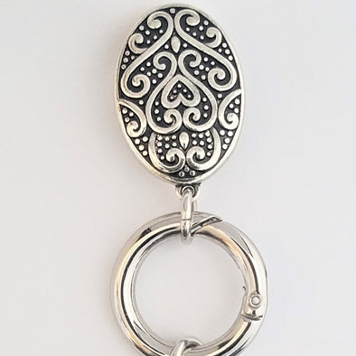 Silver Oval Magnetic Badge / Eyeglass Holder - QB's Magnetic Creations
