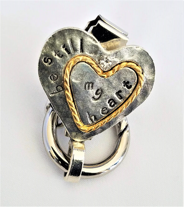 Two-Tone Heart Magnetic Badge / Eyeglass Holder - QB's Magnetic Creations