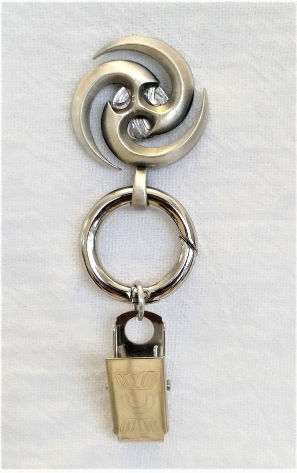 Silver Swirl Magnetic Badge / Eyeglass Holder - QB's Magnetic Creations