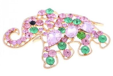 Pink Elephant Crystal Magnetic Brooch - QB's Magnetic Creations