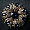 Blue & Gold Rhinestone Magnetic Brooch - QB's Magnetic Creations