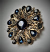 Blue & Gold Rhinestone Magnetic Brooch - QB's Magnetic Creations