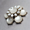White Stone Flower Vintage Magnetic Brooch - QB's Magnetic Creations